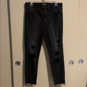 Abercrombie Black distressed ankle jeans